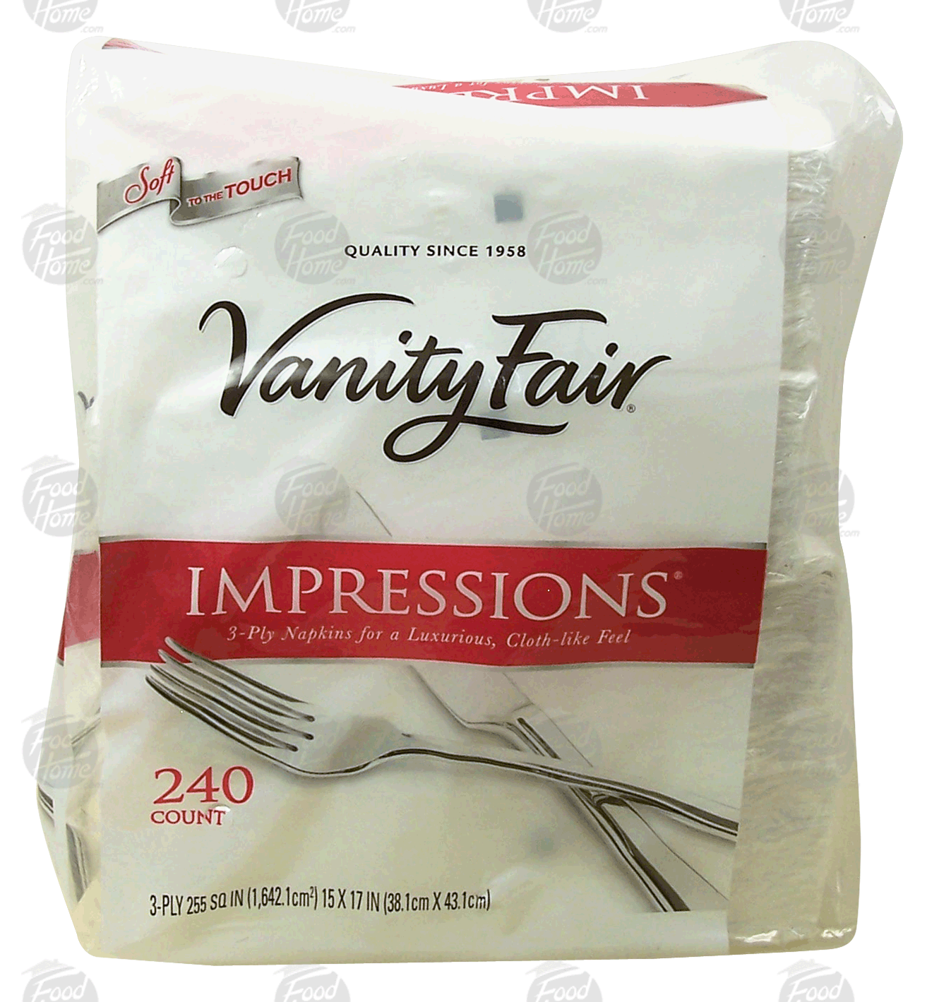 Vanity Fair Impressions 3-ply napkins, cloth-life feel, 15x17-in, 4-packs Full-Size Picture